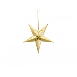 Gwiazda dekoracyjna, papierowa - złota, 30 cm