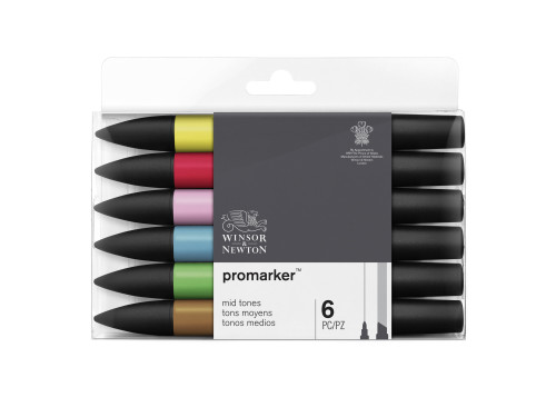 Promarker Mid Tones Set - Winsor & Newton - 6 pcs.
