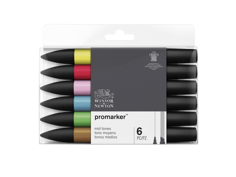 Zestaw Promarker - Winsor & Newton - Mid Tones, 6 szt.