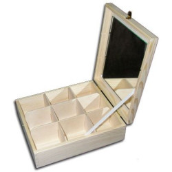 Wooden Container, 9 Compartments