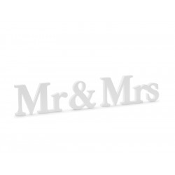 Drewniany napis Mr & Mrs -...