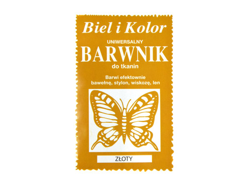 Barwnik do tkanin - Biel i kolor - złoty, 10 g