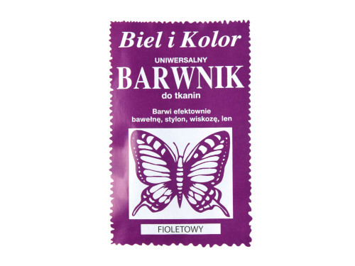 Barwnik do tkanin - Biel i kolor - fioletowy, 10 g