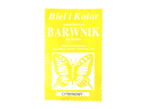 Barwnik do tkanin - Biel i kolor - cytrynowy, 10 g