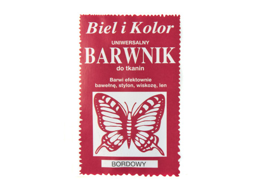 Barwnik do tkanin - Biel i kolor - bordowy, 10 g