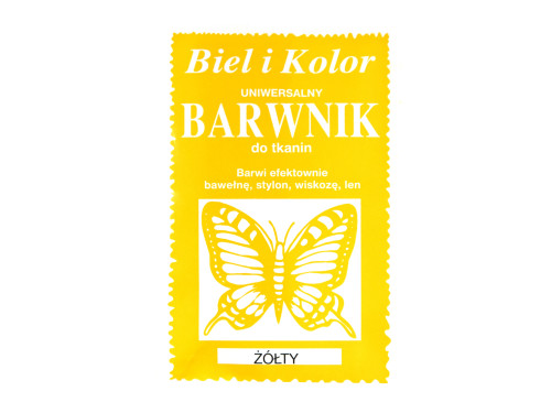 Barwnik do tkanin - Biel i kolor - żółty, 10 g