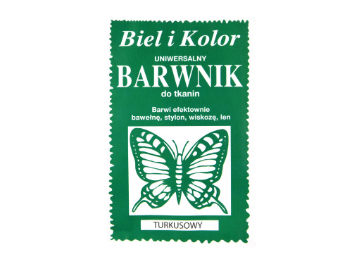 Barwnik do tkanin - Biel i kolor - turkusowy, 10 g