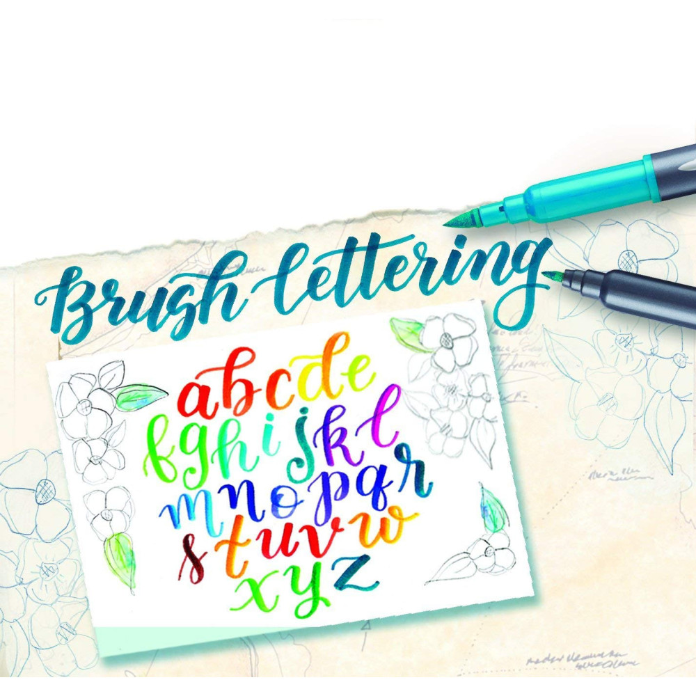 Pisaki dwustronne do Brush Letteringu - Staedtler - 12 kolorów