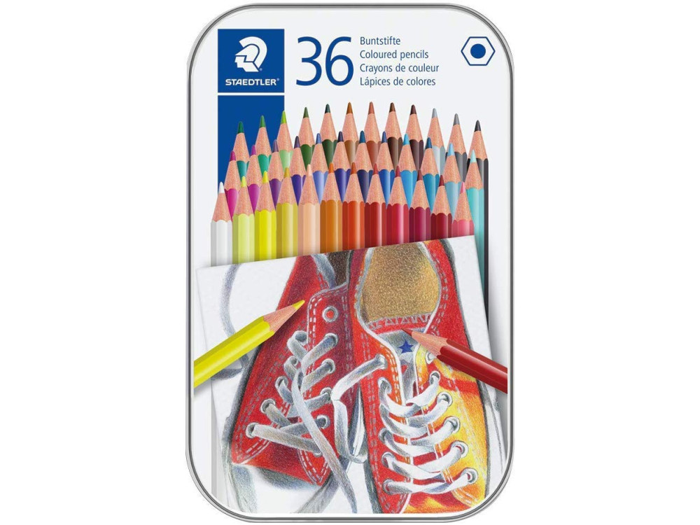 Zestaw kredek ołówkowych w metalowym etui - Staedtler - 36 kolorów