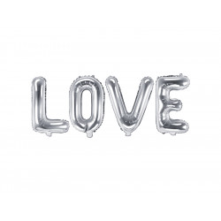 Foil balloon Love - silver,...