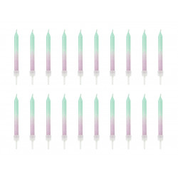 Birthday candles - glitter ombre, 20 pcs.