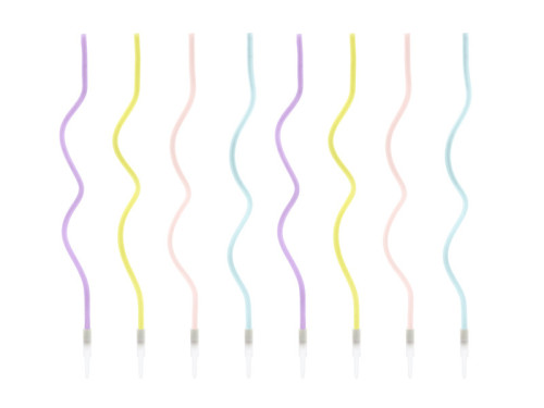 Twisted birthday candles - 14 cm, 8 pcs.