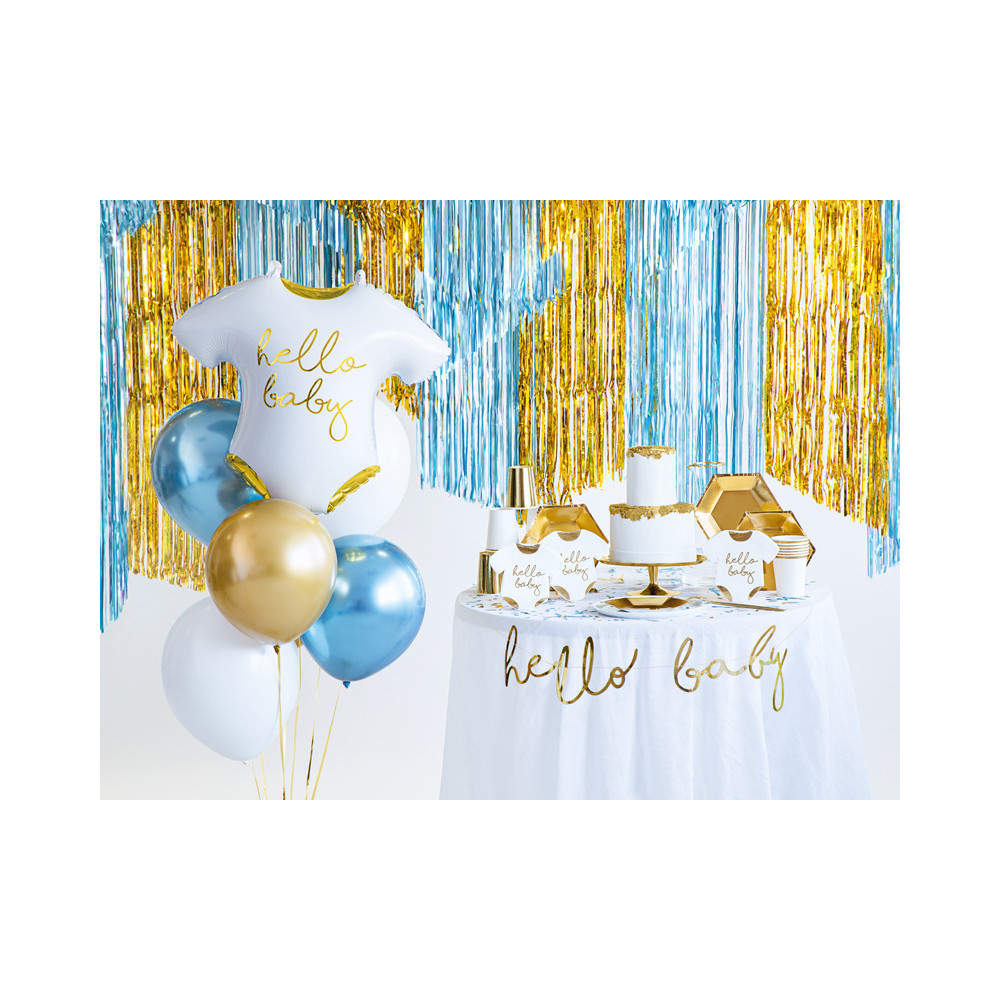 Hello Baby rompers napkins - white and gold, 20 pcs.