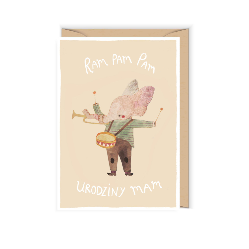 Kartka okolicznościowa - Cudowianki - Ram Pam Pam, 12 x 17 cm