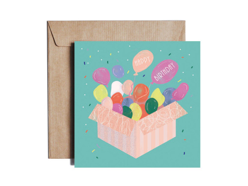 Greeting card - Pieskot - Surprise, 14,5 x 14,5 cm