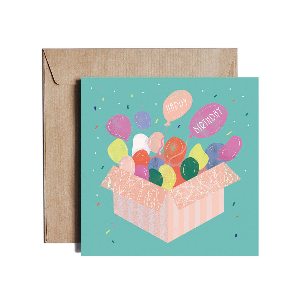 Greeting card - Pieskot - Surprise, 14,5 x 14,5 cm