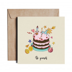 Greeting card - Pieskot - Be Yourself, 14,5 x 14,5 cm