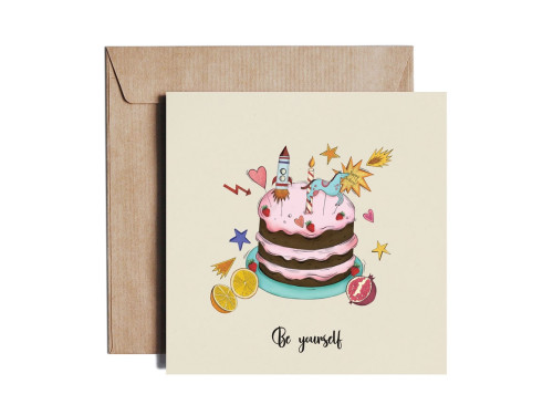 Greeting card - Pieskot - Be Yourself, 14,5 x 14,5 cm