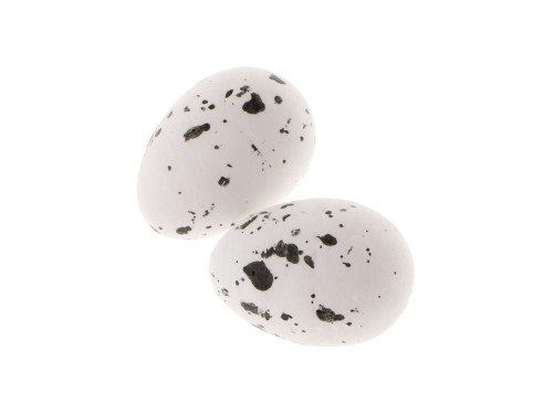 Speckled styrofoam eggs - white, 15 x 18 mm, 100 pcs.