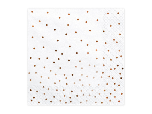 Dotted napkins - rose gold, 33 x 33 cm, 20 pcs.