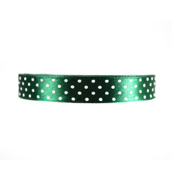 Polka Dot Ribbon - dark green, 12 mm x 22 m