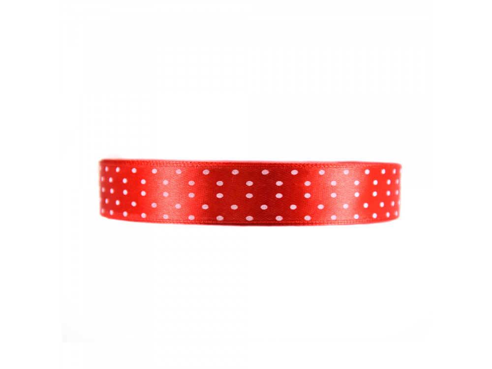 Polka Dot Ribbon - red, 12 mm x 22 m