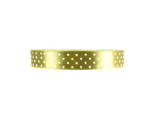Polka Dot Ribbon - dusty green, 12 mm x 22 m