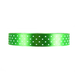 Polka Dot Ribbon - green, 12 mm x 22 m