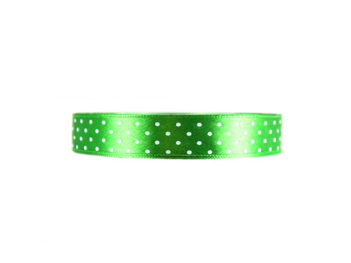 Polka Dot Ribbon - green, 12 mm x 22 m