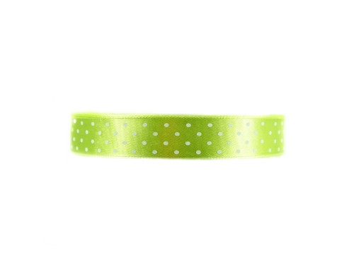 Polka Dot Ribbon - light green, 12 mm x 22 m