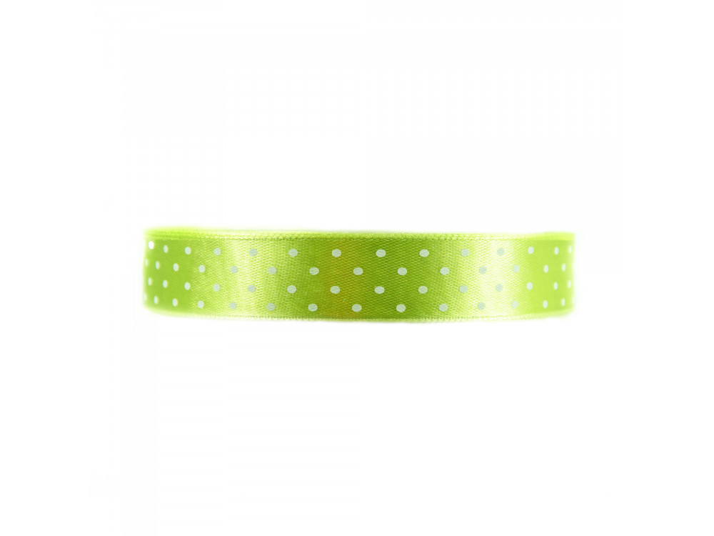 Polka Dot Ribbon - light green, 12 mm x 22 m