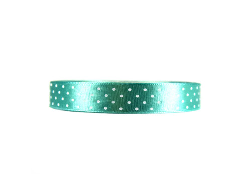Polka Dot Ribbon - turquoise, 12 mm x 22 m