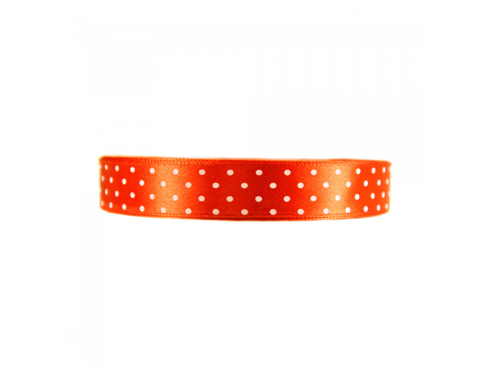 Polka Dot Ribbon - orange, 12 mm x 22 m