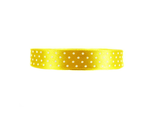Polka Dot Ribbon - yellow, 12 mm x 22 m