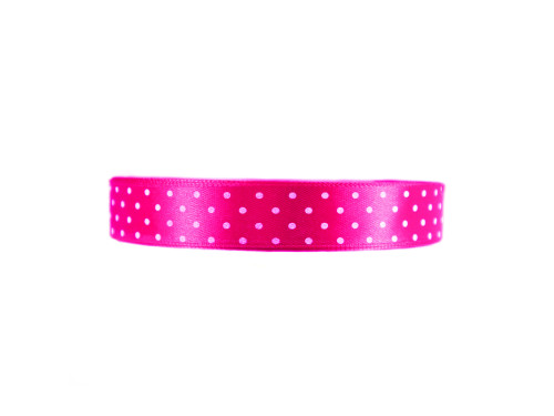 Polka Dot Ribbon - fuchsia, 12 mm x 22 m