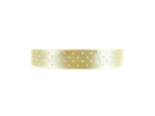 Polka Dot Ribbon - ecru, 12 mm x 22 m