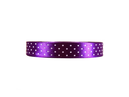 Polka Dot Ribbon - violet, 12 mm x 22 m
