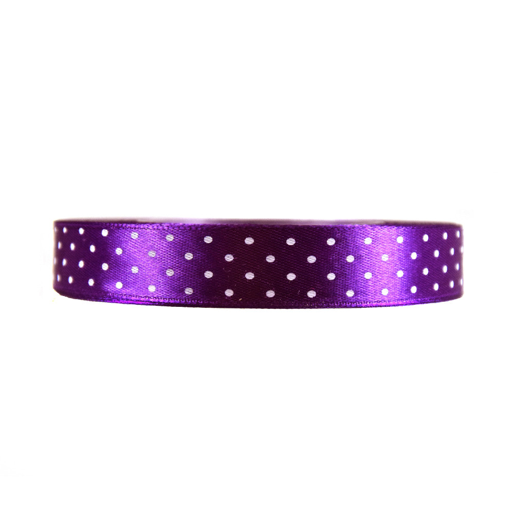 Polka Dot Ribbon - violet, 12 mm x 22 m