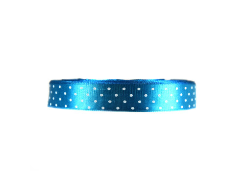 Polka Dot Ribbon - blue, 12 mm x 22 m