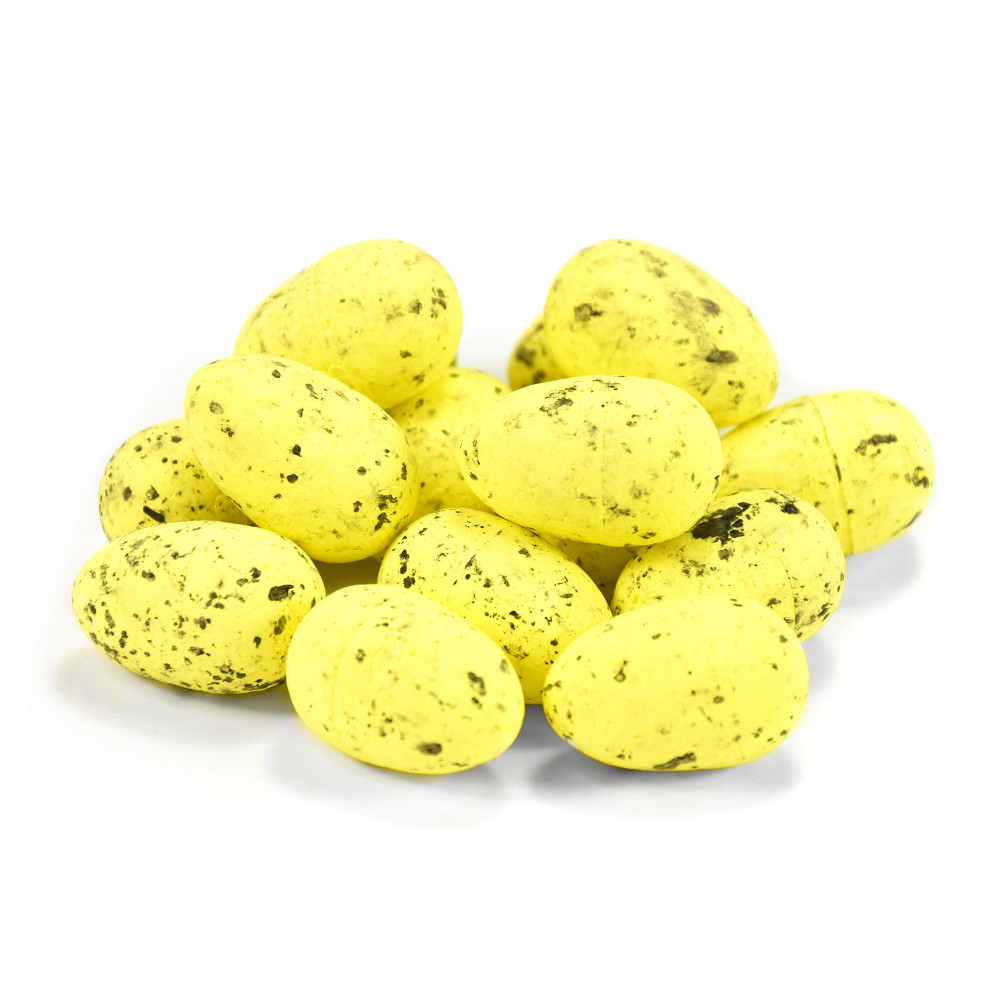 Polystyrene eggs spotted 25 x 35 mm 24 pcs. - Yellow