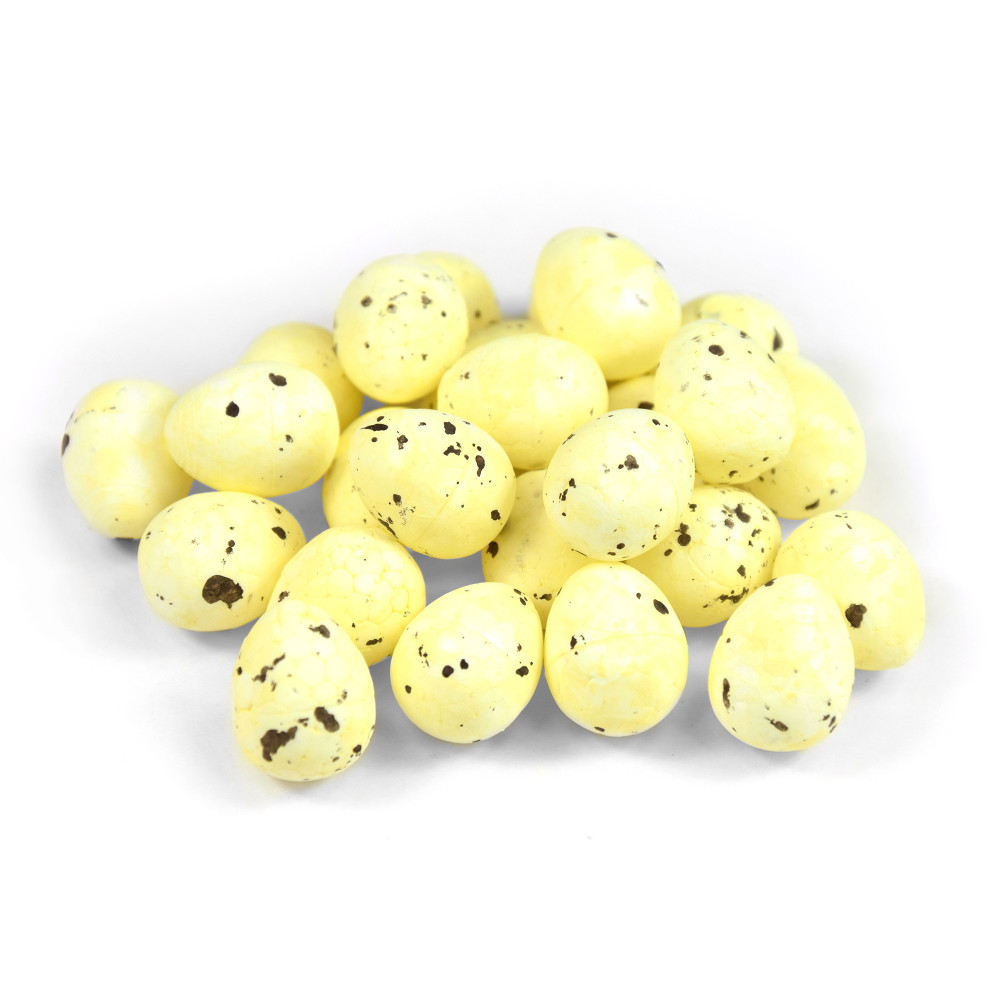 Polystyrene eggs spotted 15 x 18 mm 100 pcs. - Light Yellow