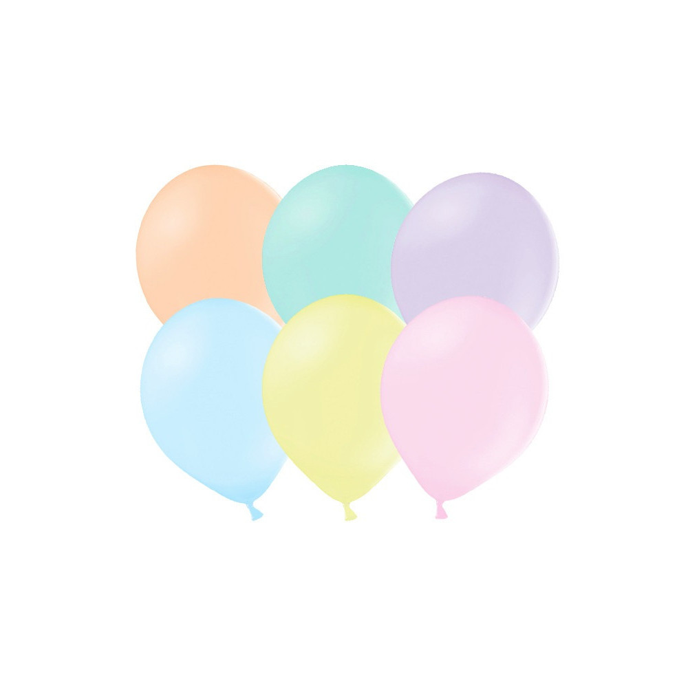 Strong balloons - pastel colors, 30 cm, 10 pcs.