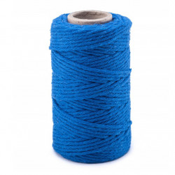 Sznurek bawełniany do makramy - niebieski, 2 mm, 100 g, 70 m
