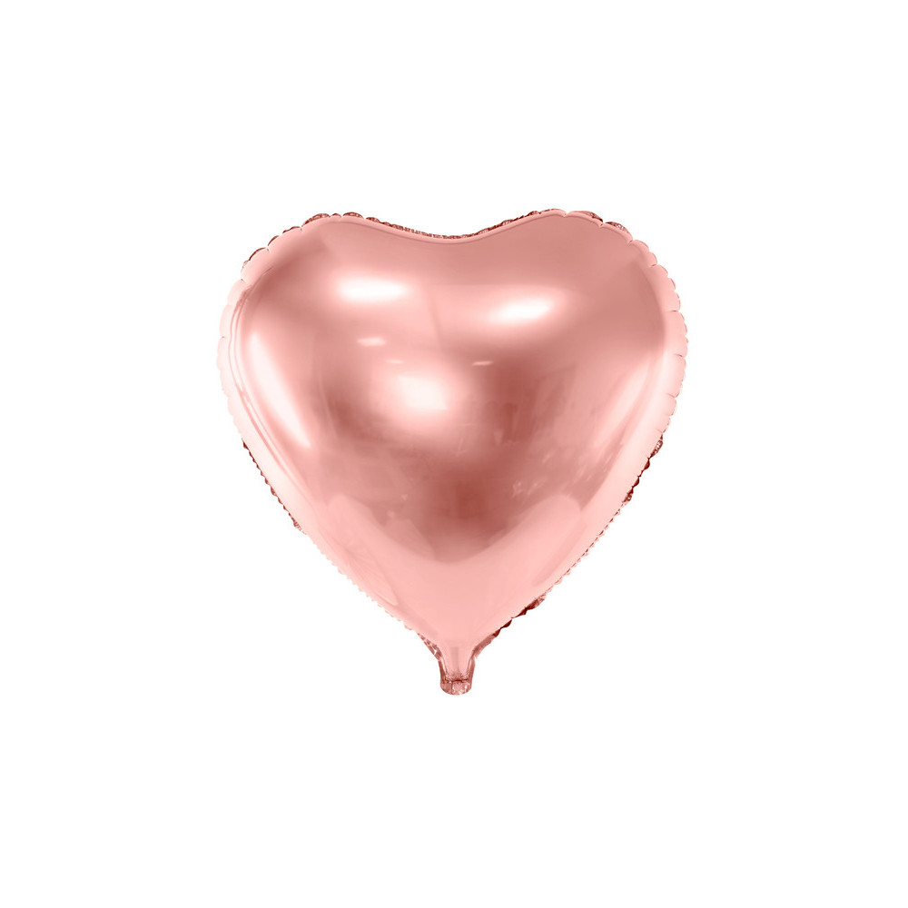 Balon foliowy Serce - różowe złoto, 61 cm