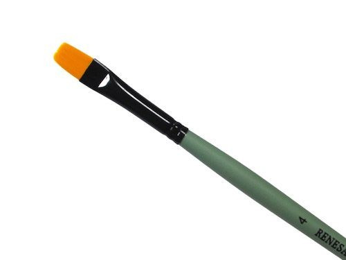 Flat, synthetic, 1006F series brush - Renesans - short handle, no. 4