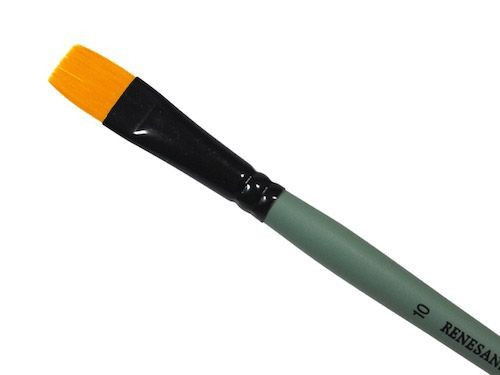 Flat, synthetic, 1006F series brush - Renesans - short handle, no. 10