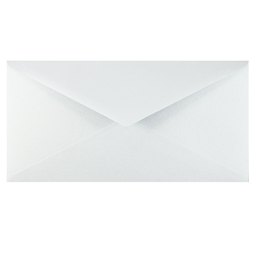 Curious Metallics envelope 120g - DL, White Silver