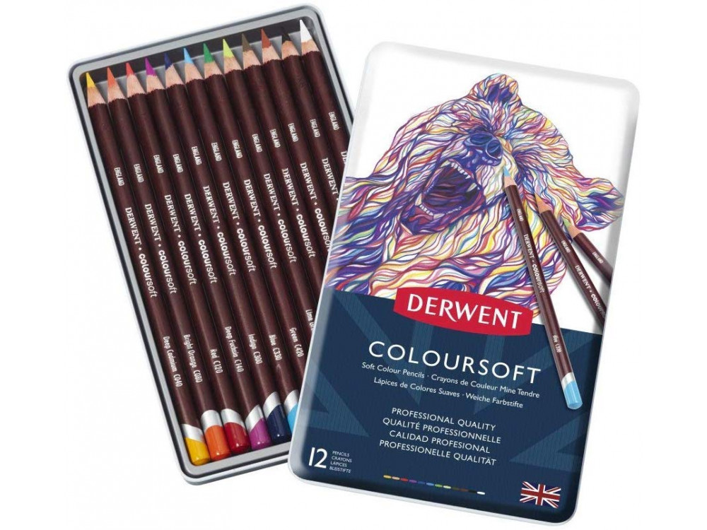 Kredki Artystyczne Coloursoft Derwent 12 Kolorów
