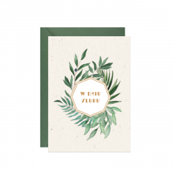 Greeting card A6 - Paperwords - Eucalyptus and olive