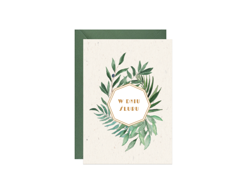 Greeting card A6 - Paperwords - Eucalyptus and olive
